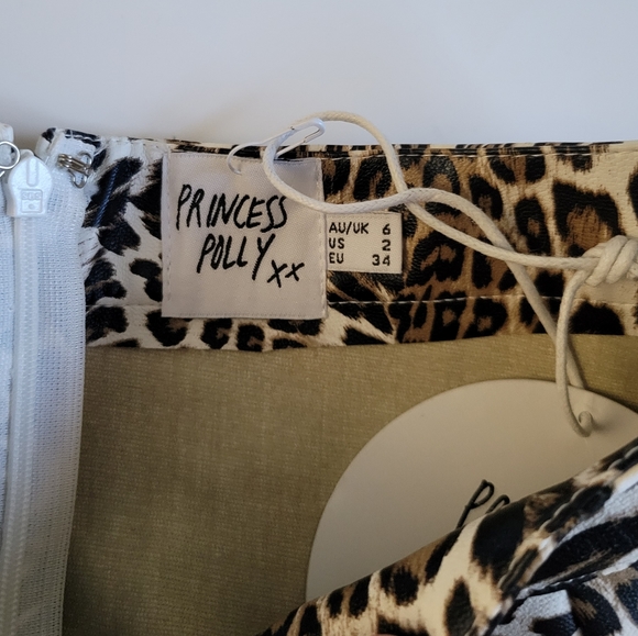Princess Polly Samira Leopard Mini Skirt Size 2 - Picture 4 of 7